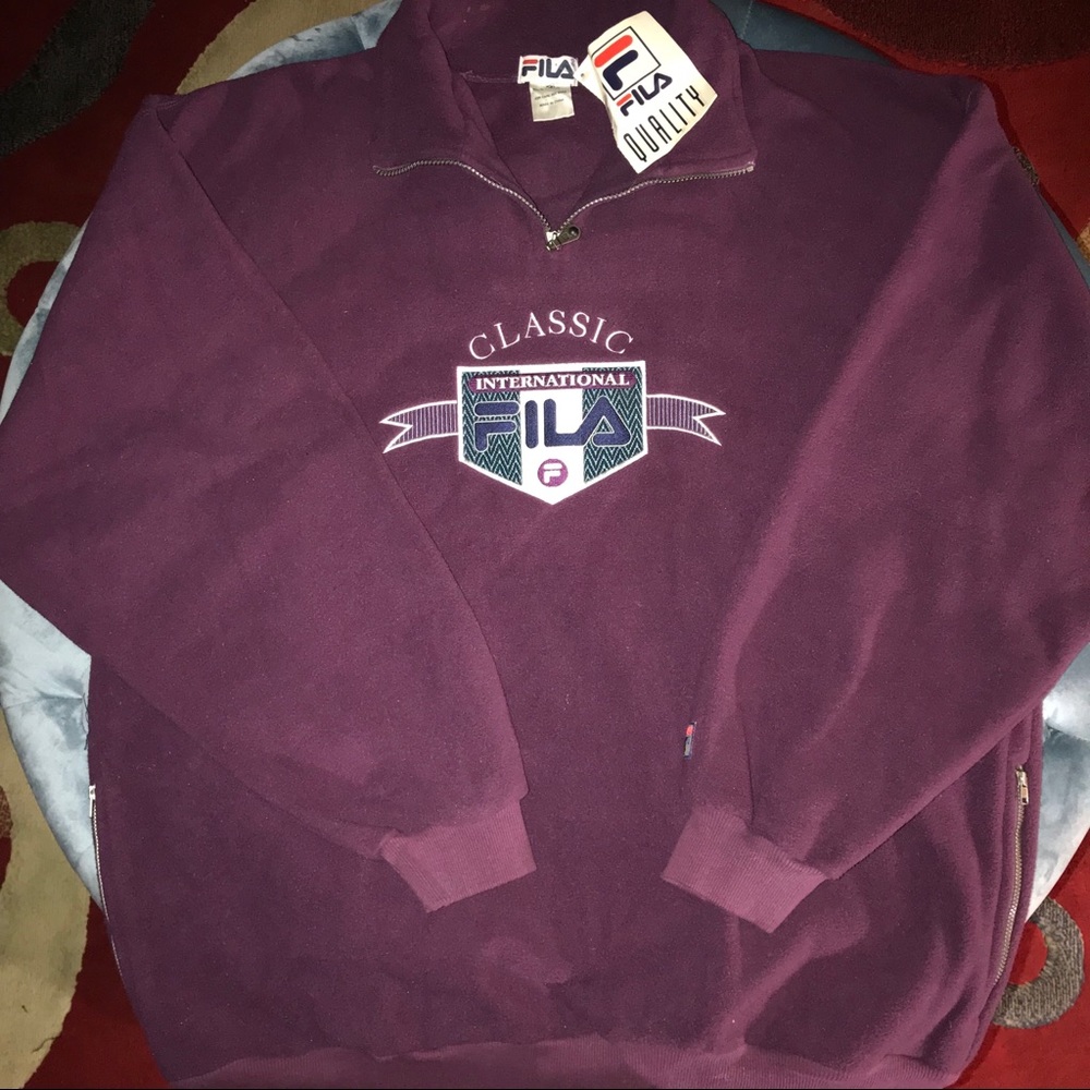Vintage FILA Fleece Plum Zip pocket Men’s size XXL